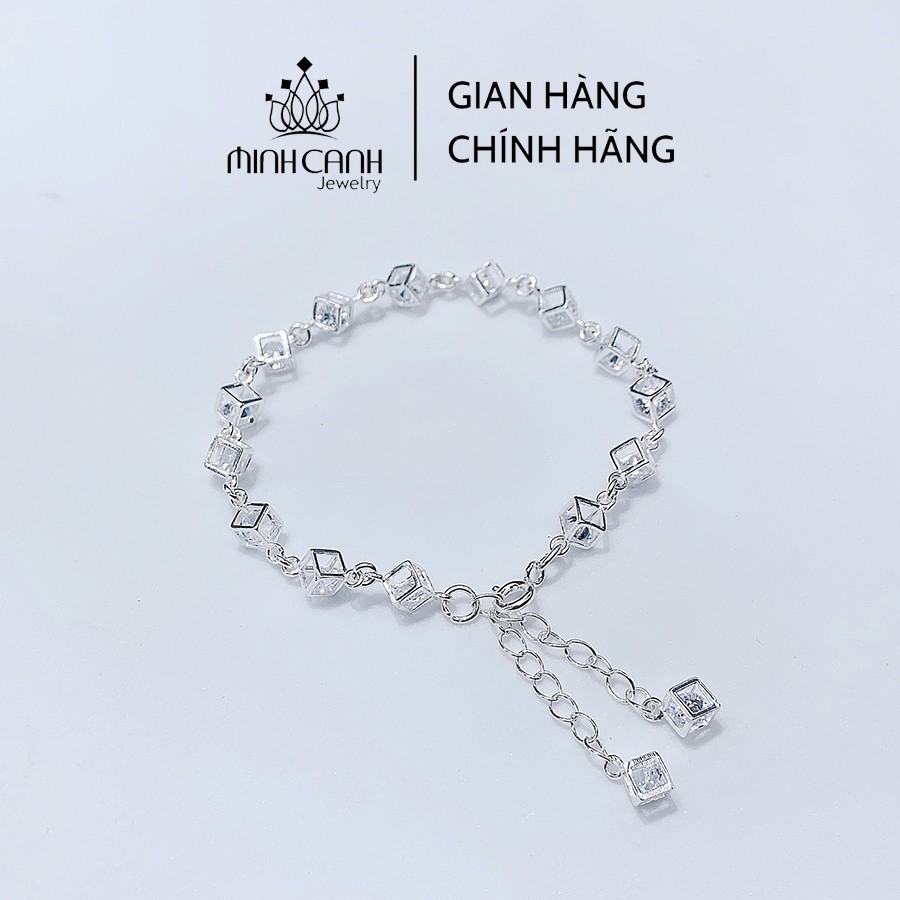 [Mã BMLT35 giảm đến 35K đơn 99K] Lắc Tay Bạc Nữ Hình Chuỗi Lập Phương - Minh Canh Jewelry