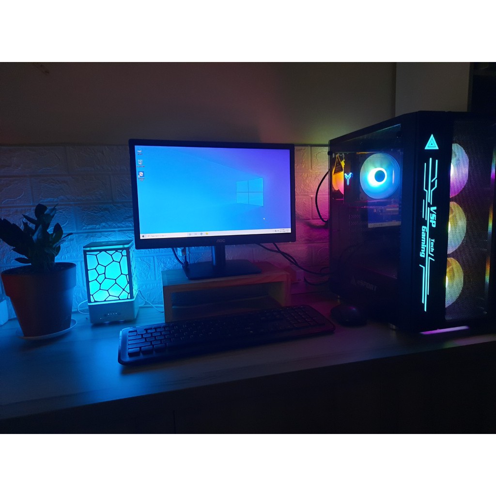 Trọn bộ máy tính bàn chơi game pupg mobile, cs go, gta v, fifa 4,LOL , thùng máy full led kèm bộ điều khiển fan led | BigBuy360 - bigbuy360.vn