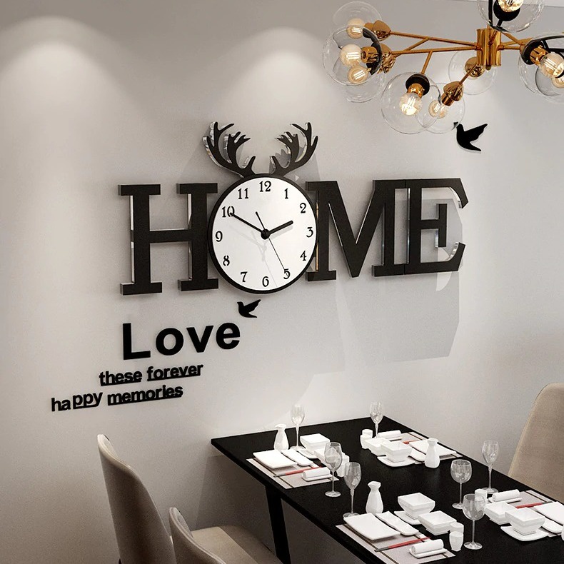 Đồng hồ treo tường hiện đại CL014 - Home ☘️KHÔNG CẦN KHOAN TƯỜNG ☘️ Trang trí phòng khách ☘️ Kèm pin và bộ kim