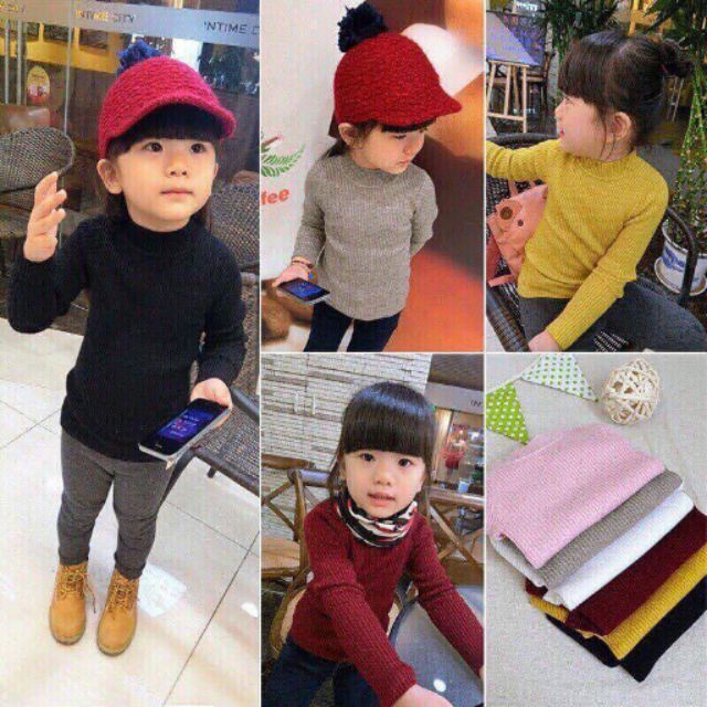 áo thun gân cổ 3p cho be