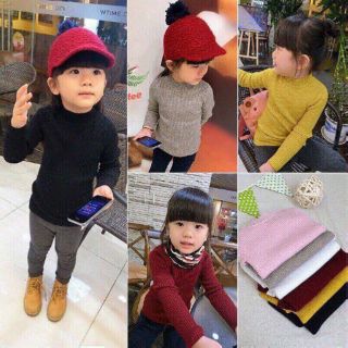 Áo thun gân cổ 3p cho be