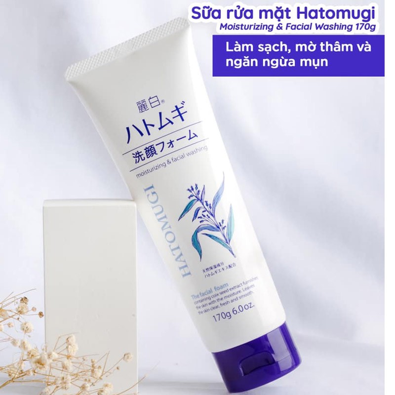 Sữa Rửa Mặt Dưỡng Ẩm Làm Sáng Da Reihaku Hatomugi Facial Foam 170g/130g