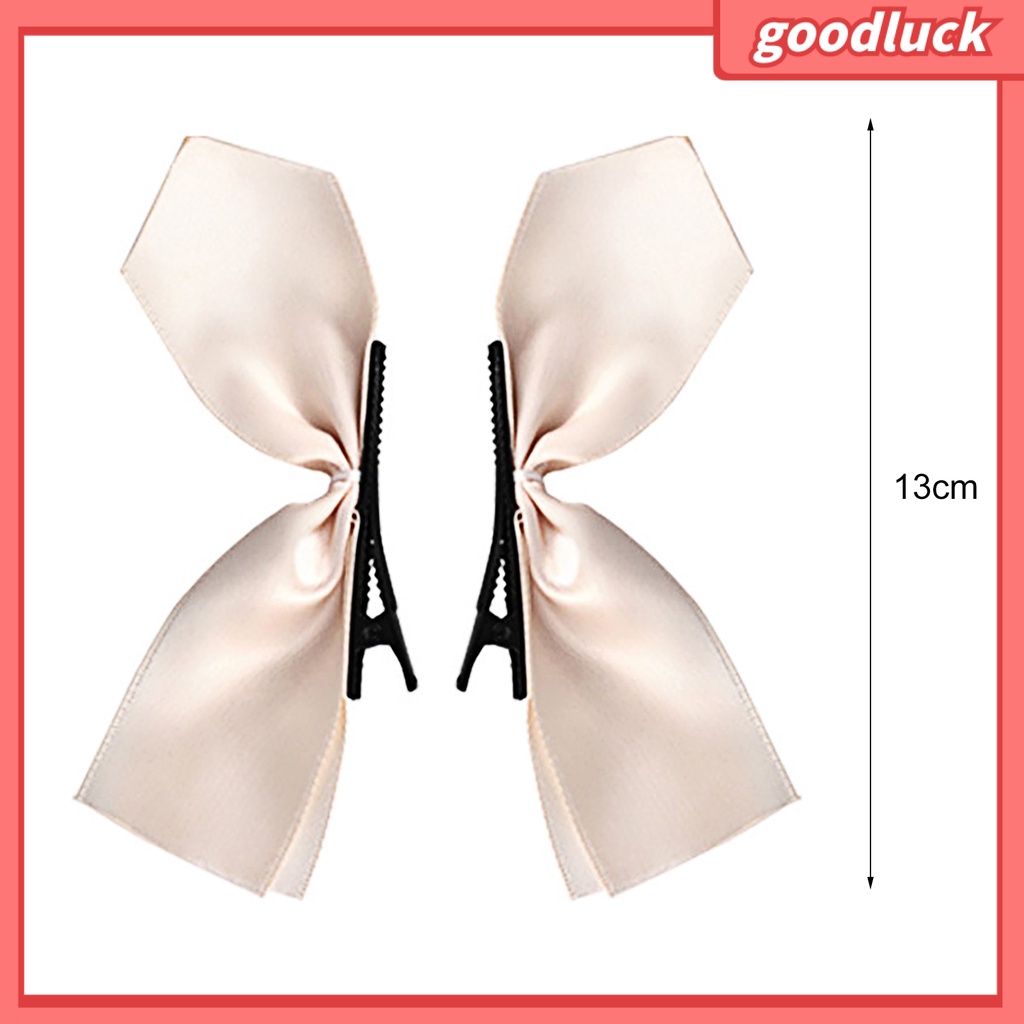 Kẹp tóc hình nơ bướm màu trơn đơn giản dành cho bạn nữ