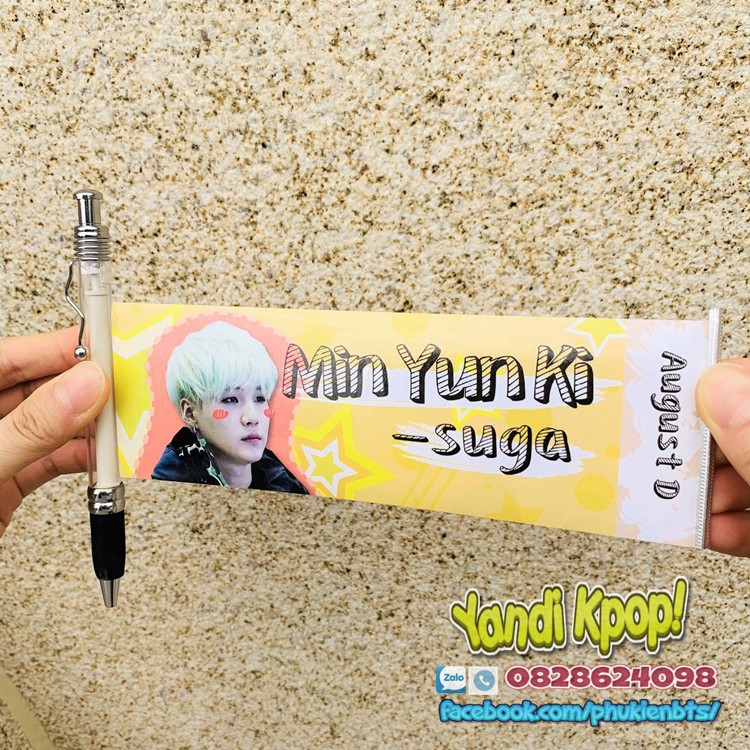 Bút BTS Suga, Viết Kéo Có Hình Kpop Giá Rẻ