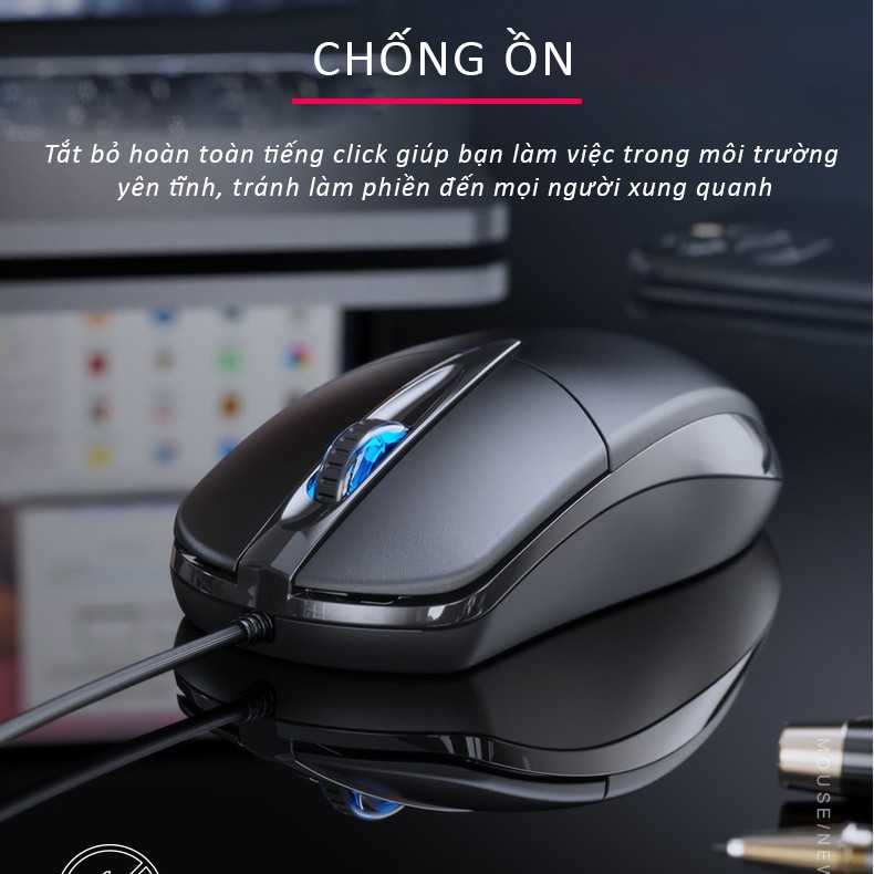 Chuột máy tính có dây văn phòng gaming SIDOTECH P20 giá rẻ Silent tắt âm chống ồn DPI 1200 chơi game cho laptop