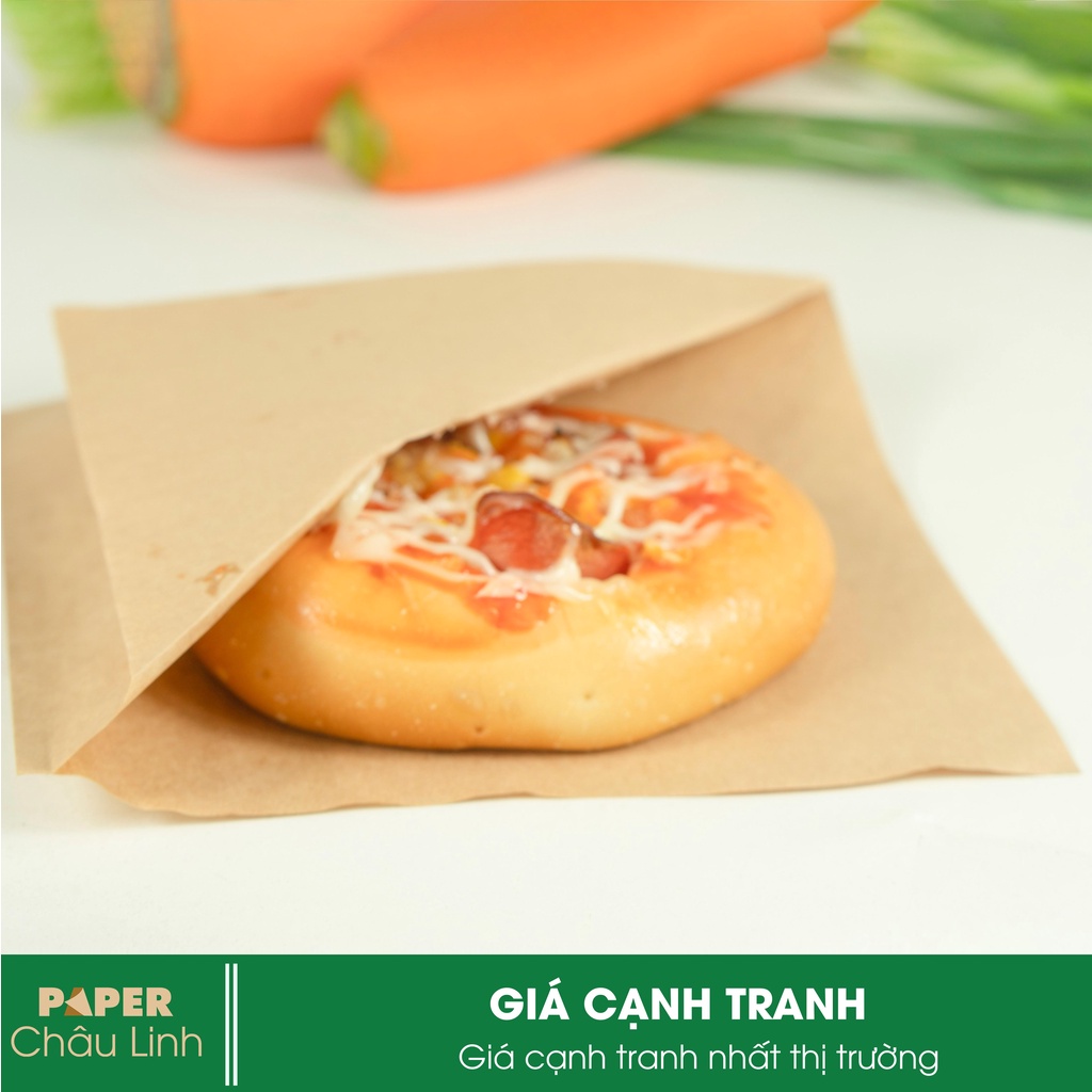 Combo 100 Túi giấy kraft loại tam giác nhập khẩu Nhật -  túi đựng bánh mì, túi đựng thực phẩm by Châu Linh paper