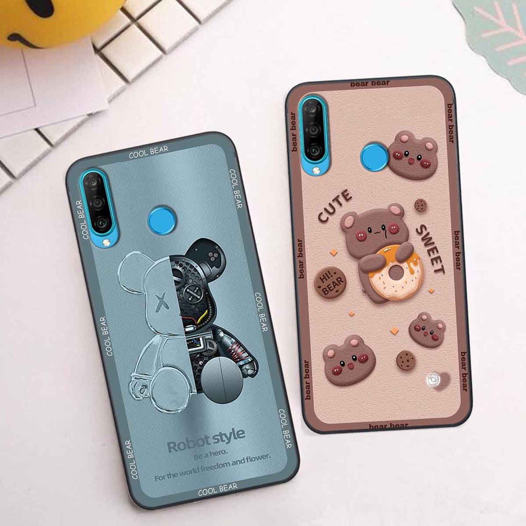 Ốp Huawei Nova 4e / P30 Lite bear brick, gấu đáng yêu, dễ thương