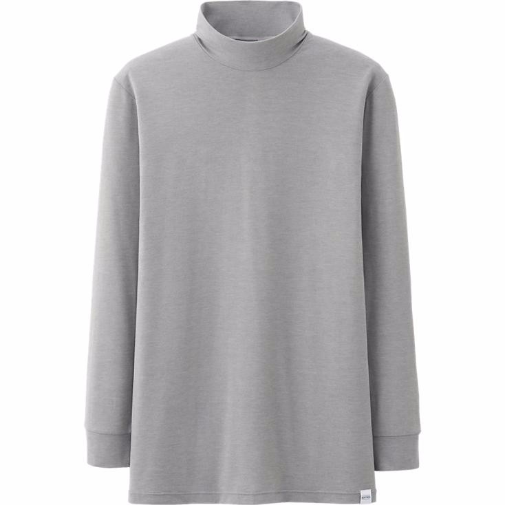 Áo giữ nhiệt Heattech Uniqlo Nhật Bản cho nam màu ghi sáng 03 Gray