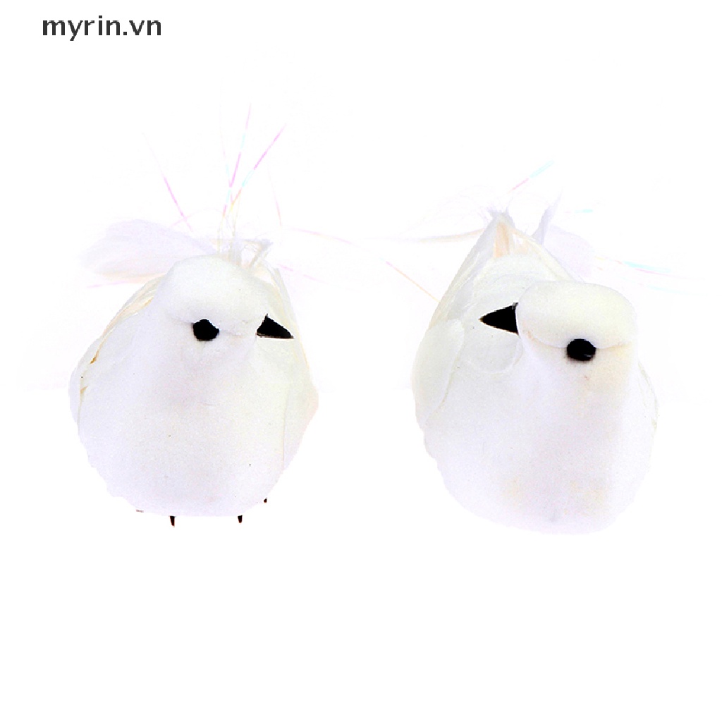 Set 2 Chú Chim Bồ Câu Giả Màu Trắng Dùng Để Trang Trí