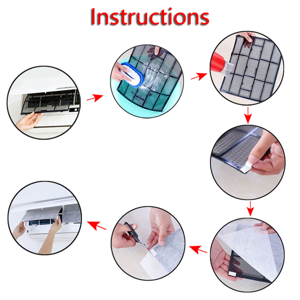 Set 2 tấm lọc gắn máy điều hòa không khí chống bụi chất liệu không dệt