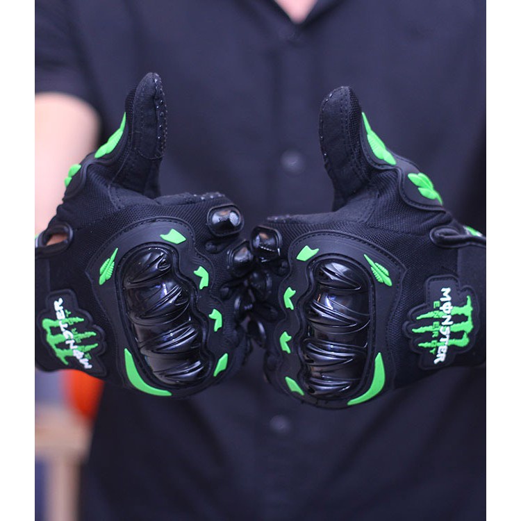 Găng Tay Xe Máy - Bao Tay Đi Phượt  Monter - Kawasaki -  Probike - Fox Full Ngón Có Gù Bảo Vệ Chuyên Moto