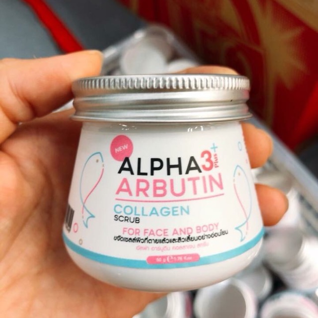 Kem Tẩy Tế Bào Chết Da Mặt Và Body Alpha Arbutin 3 Plus+ Collagen Scrub Thái Lan