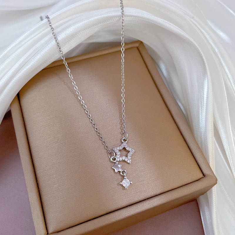 Dây chuyền, vòng cổ nữ đính đá nhân tạo, titan không gỉ sang trọng và thanh lịch LOZI (VCNU03)