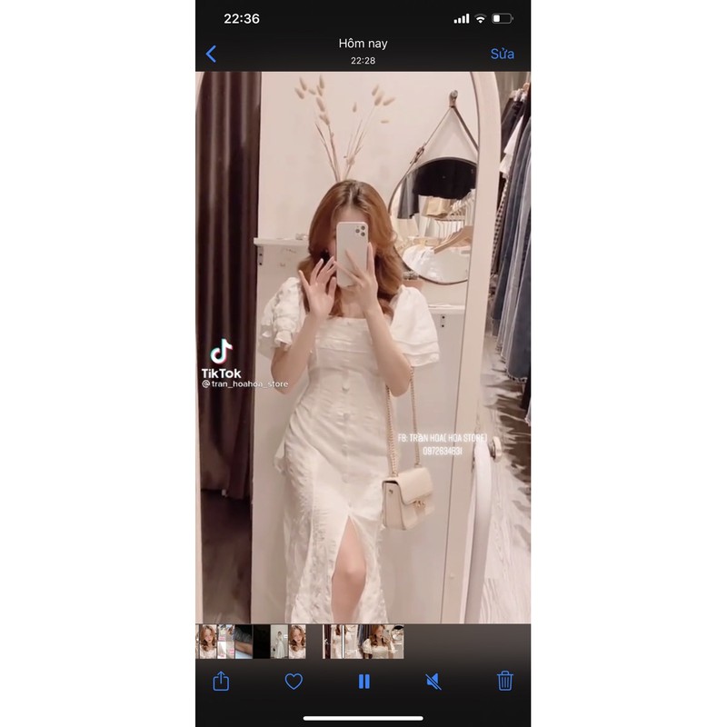 váy trắng đi tiệc ( video shop tự quay )