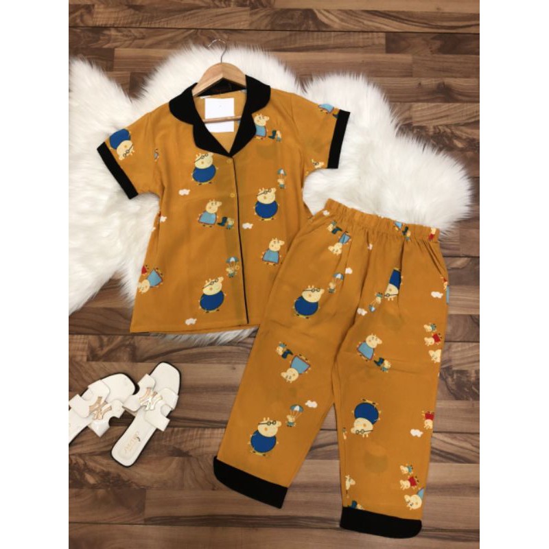 Bộ lửng pijama vải lụa, vải mềm, mát