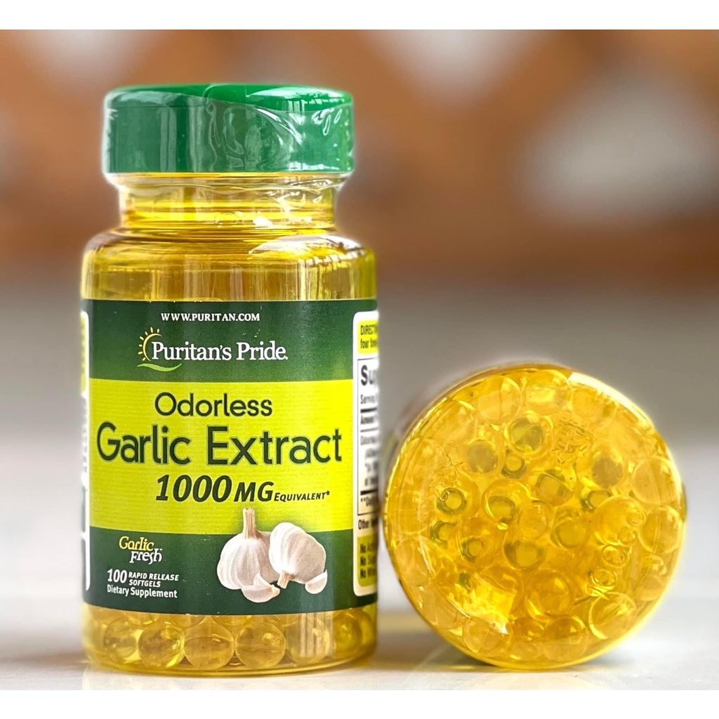 TINH DẦU TỎI PURITANS PRIDE ODORLESS GARLIC EXTRACT 1000MG - TĂNG CƯỜNG HỆ MIỄN DỊCH, KÍCH THÍCH TIÊU HOÁ