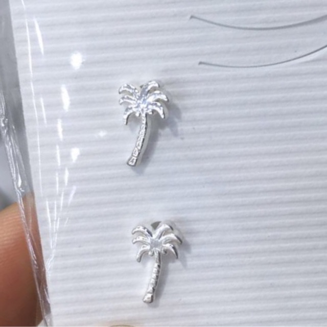 Khuyên tai nụ hình cây dừa bạc ta NGỌC MẬU