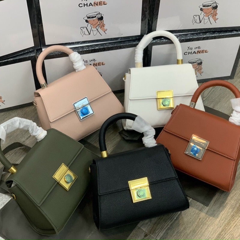 Túi xách nữ khoá đồng da trơn Túi xách đeo chéo kết hợp quai xách cầm tay Ladyce Shop