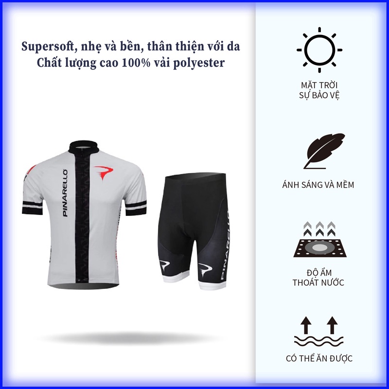 PINARELLO Bộ quần áo đi xe đạp mới dành cho nam Mùa hè áo ngắn tay ngắn thoáng khí Quần áo xe đạp leo núi