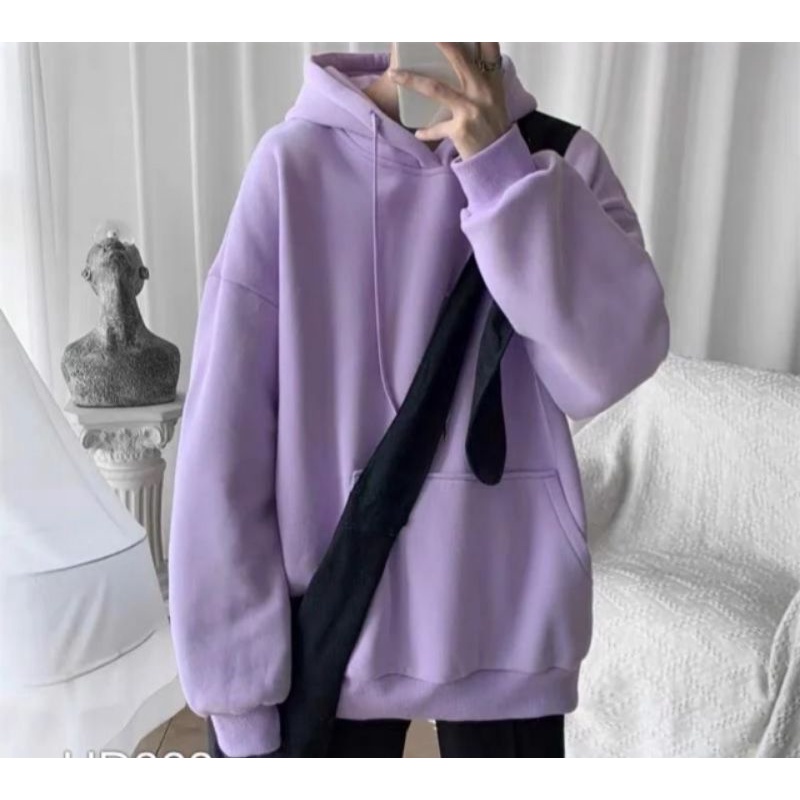 Hoodie nỉ ngoại from rộng trơn đủ màu cho nam nữ