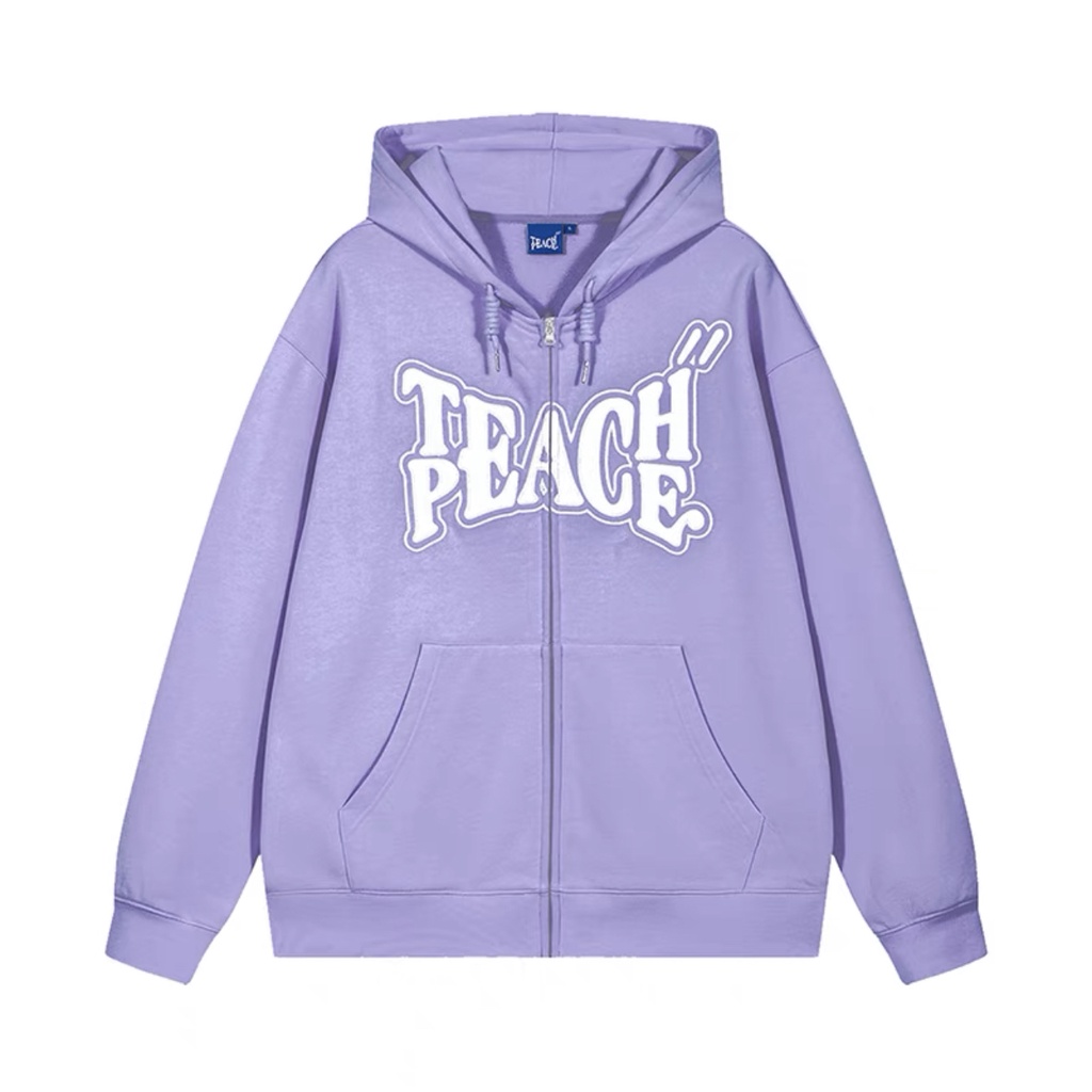Áo khoác nỉ bông TEACH hoodie zip unisex nam nữ
