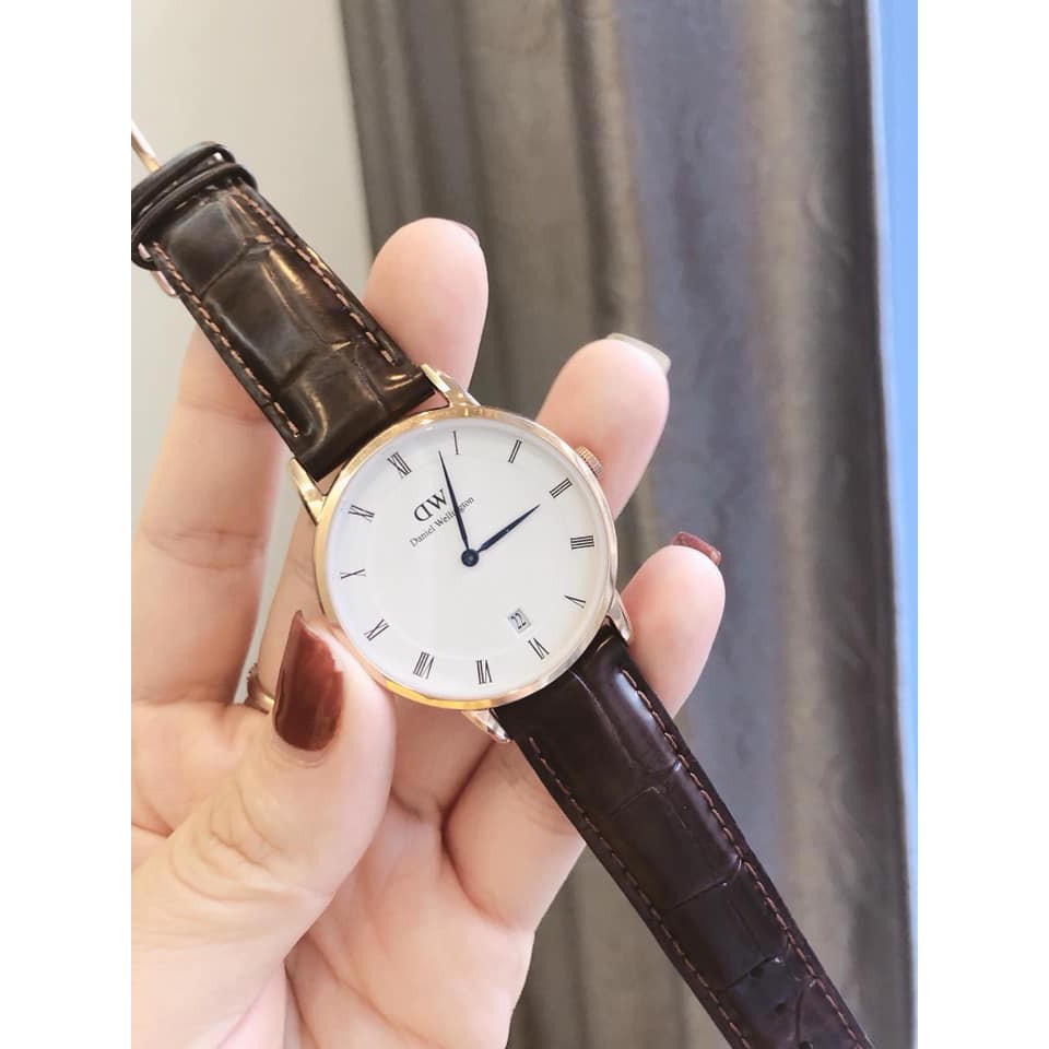 Đồng hồ nữ Daniel Wellington dapper - Máy Quartz - Mặt kính cứng - Dây da