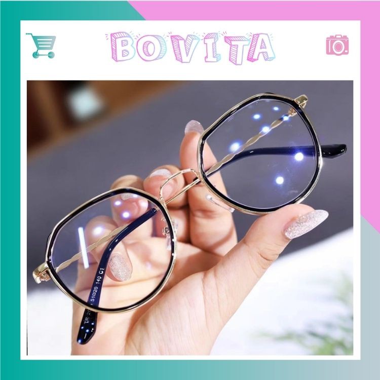 Gọng Kính Giả Cận Nữ Dáng Tròn [FREESHIP] Kính Chống Ánh Sáng Xanh Kính Thời Trang Hàn Quốc -VT3