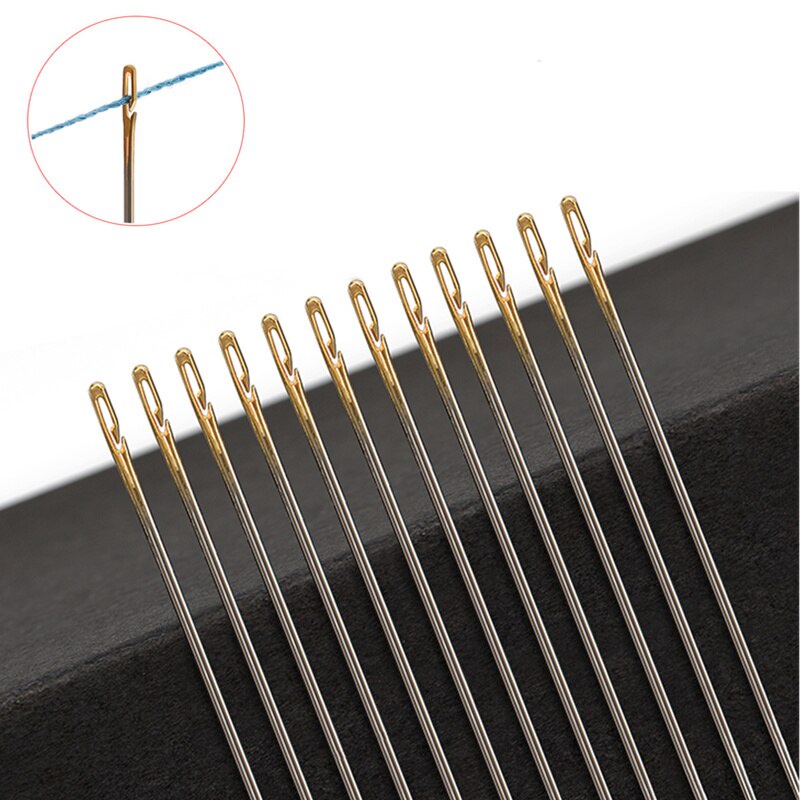 Set 12 Kim May Vá Bằng Thép Không Gỉ Có Lỗ Bên Hông Cho Người Cao Tuổi