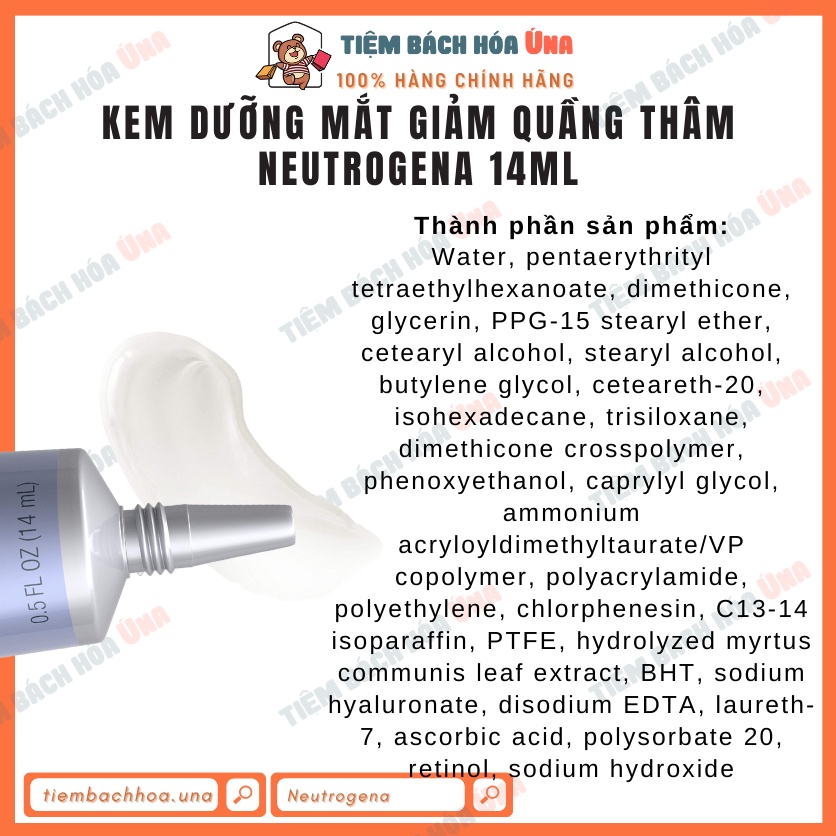 [US] Kem dưỡng giảm nhăn vùng mắt Neutrogena Rapid Wrinkle Repair Eye Cream 14ml