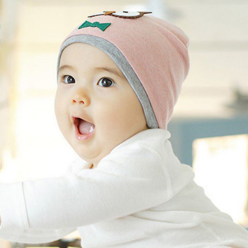 Mũ cotton in hình cú dễ thương cho bé