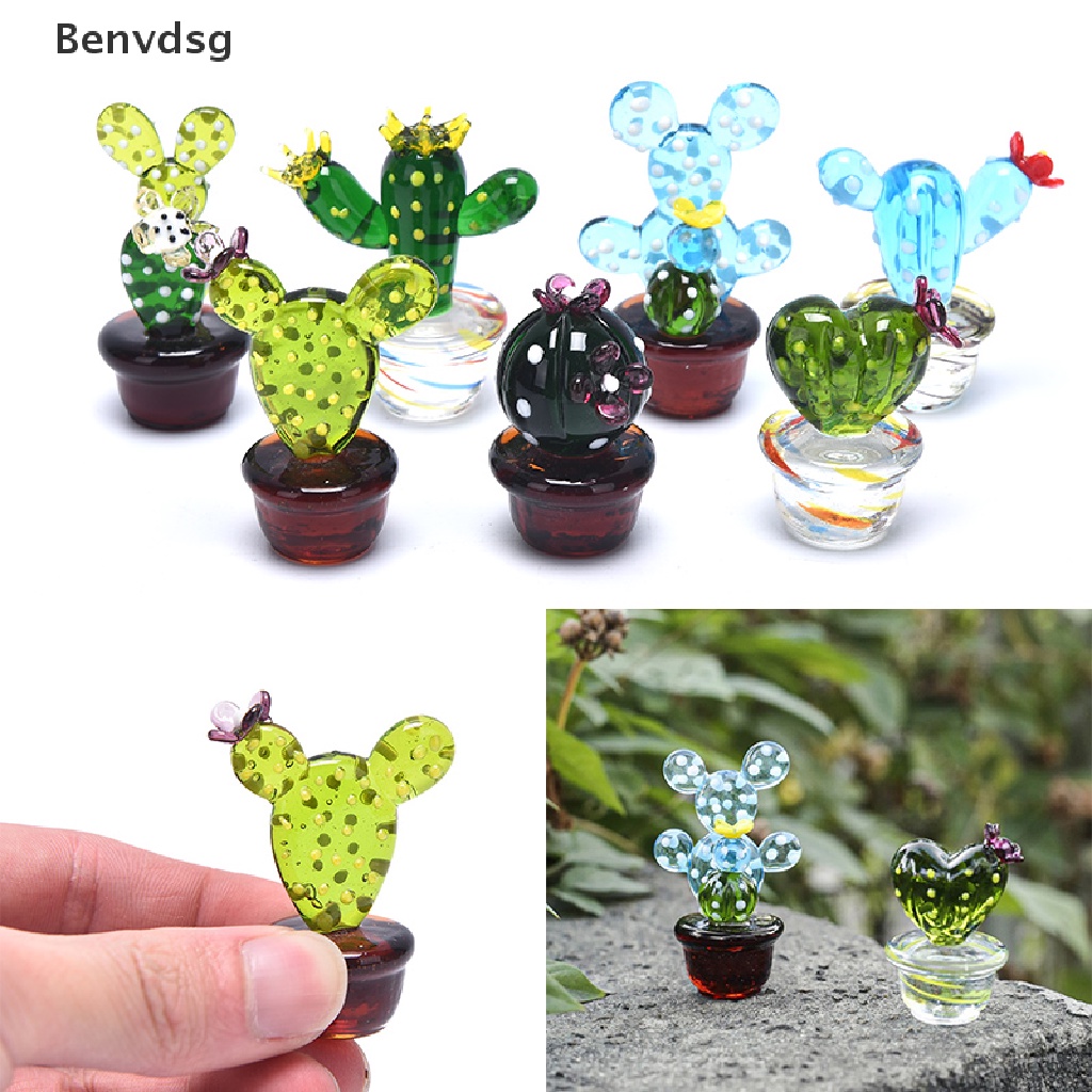 Cây Xương Rồng Mini Bằng Kính Để Bàn Trang Trí Nhà Cửa