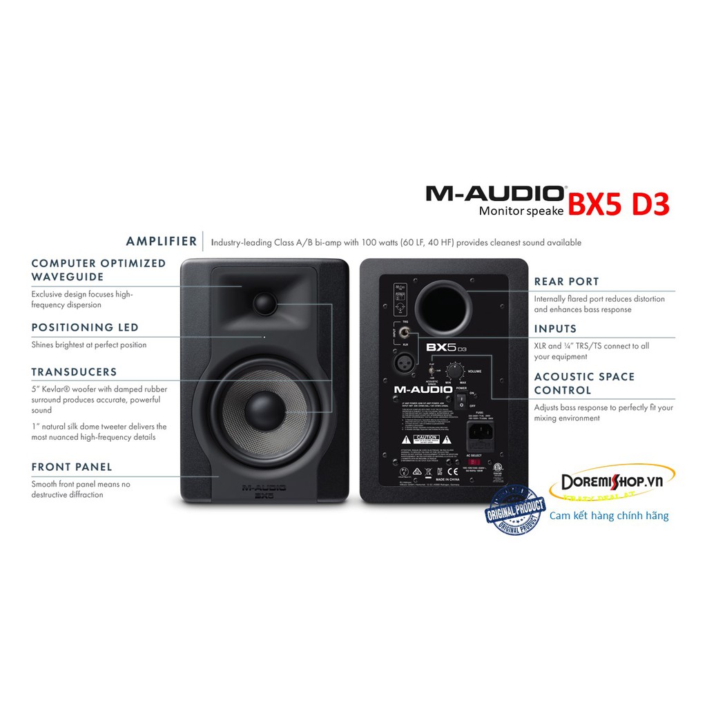 Cặp loa kiểm âm phòng thu M-Audio BX5 D3 ( cặp )