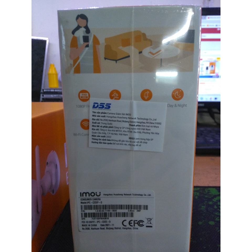 Camera wifi IMOU Cue 2D IPC-C22SP - D, độ phân giải 2 megapixel- full HD, giám sát thông minh phát hiện người bằng AI