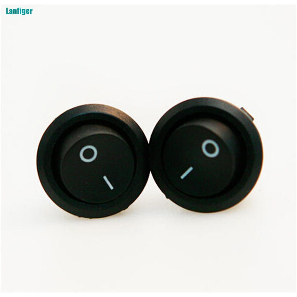 Set 10 Công Tắc ON / OFF Hình Tròn Mini 3 Chấu Màu Đen