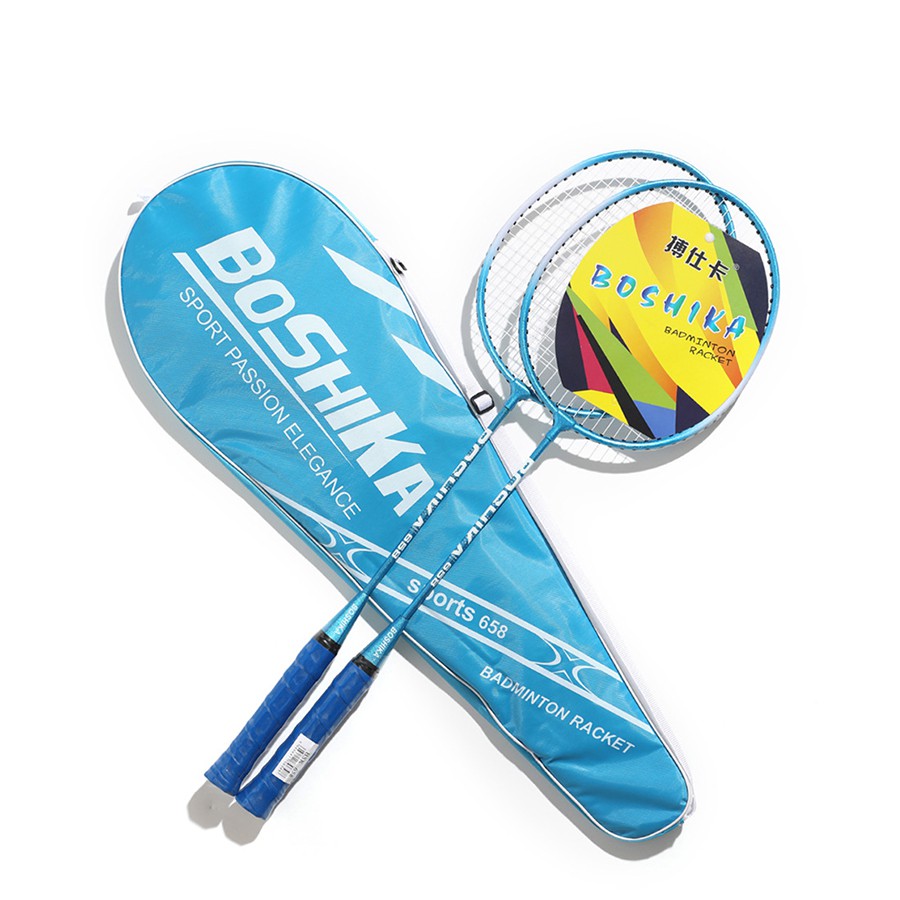 Vợt cầu lông chính hãng Bosika 2 chiếc siêu nhẹ - vợt cao cấp siêu bền tặng 3 quả cầu, 1 dây quấn vợt