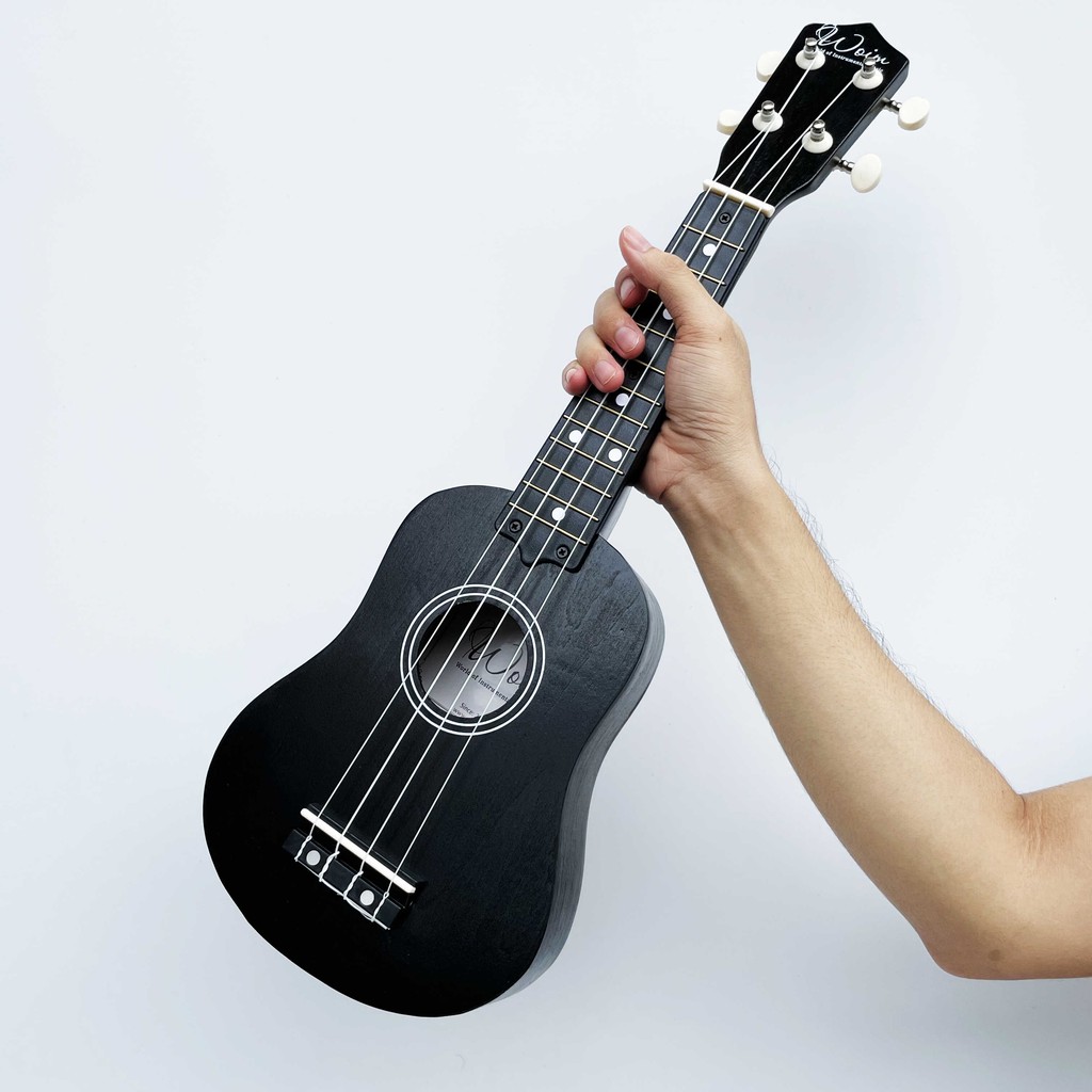 [GIAO NHANH 2H] Đàn Ukulele Gỗ Đen Nhám WOIM Soprano Size 21inch 53cm (Mua 1 Tặng 5)