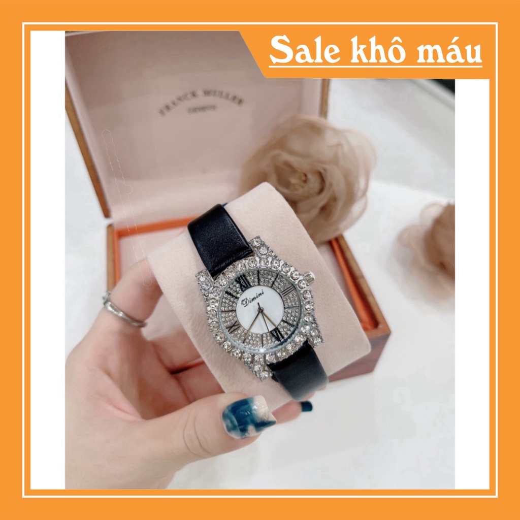 Đồng hồ DIMINI dây da mềm thiết kế đính đá kim cương nhân tạo sang trọng đeo cực sáng tay và nổi bật hình ảnh video tựụp | BigBuy360 - bigbuy360.vn
