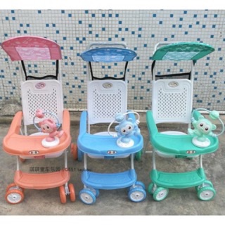 (Sỉ Lẻ) Xe đẩy du lịch cho bé có đồ chơi và nhạc cho bé có thể làm bàn ăn dặm Gập gọn tiện lợi đi du lịch nhựa cao cấp