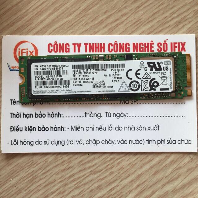 [Mã IFIX99 giảm 35% đơn 200K] PM981 SSD M2-PCIe 1Tb, 512G, 256Gb Ổ cứng Samsung Nvme 2280 | BigBuy360 - bigbuy360.vn