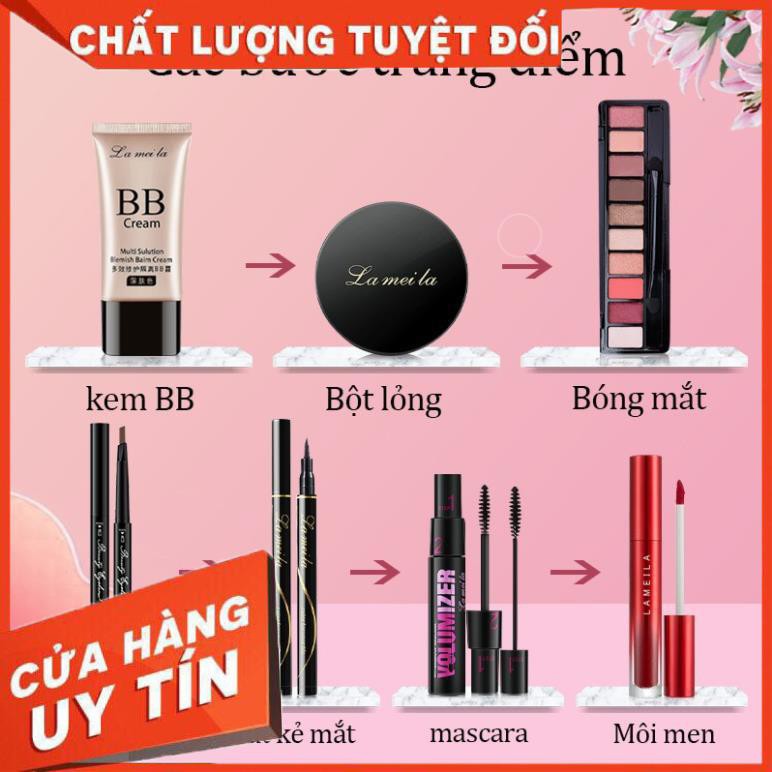 Bộ trang điểm cá nhân LAMEILA 7，Kem BB, Phấn phủ, Mascara, Chì kẻ mày, Kẻ mắt, Son kem，Bóng mắt-URBLML-T7 | BigBuy360 - bigbuy360.vn