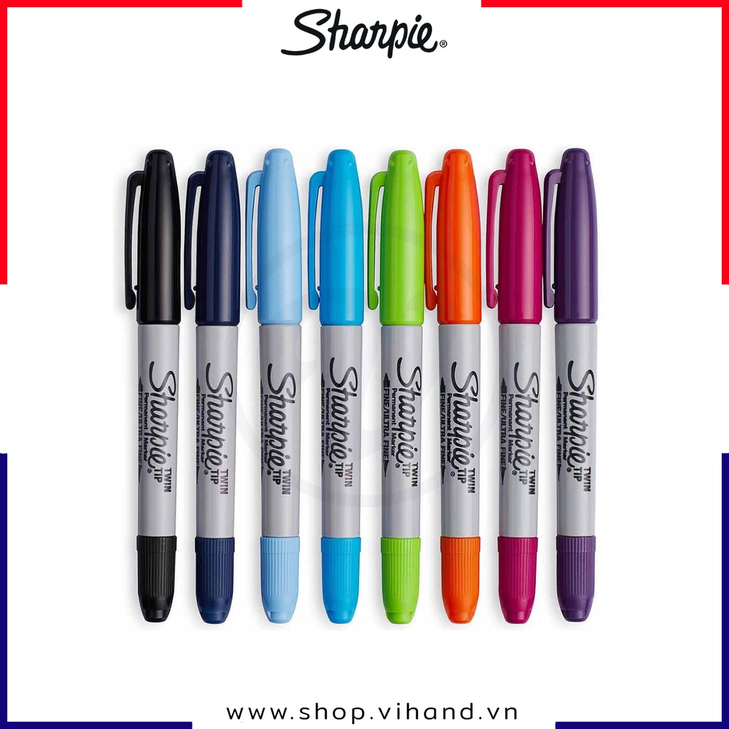 Bút lông dầu hai ngòi vẽ đa chất liệu Sharpie Twin Tip