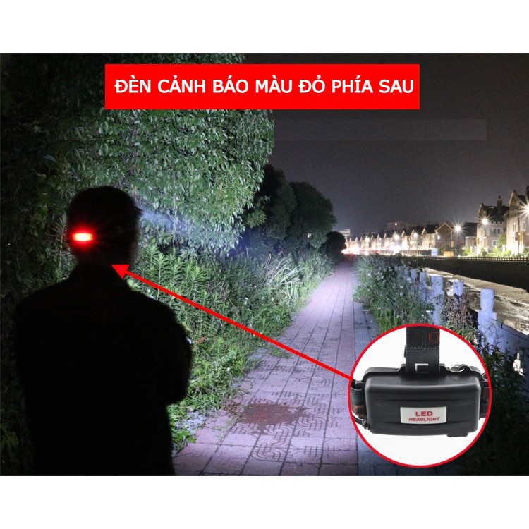 Đèn pin đội đầu pha led siêu sáng HeadLight, pin sạc dễ sử dụng