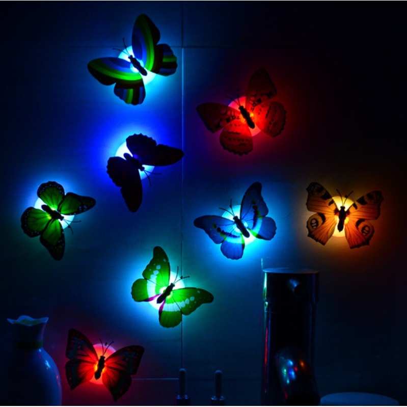 Đèn Ngủ LED Hình Bướm 3D Dán Tường