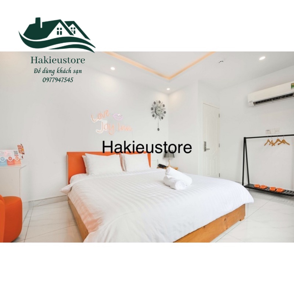 Drap cotton Trắng Sọc khách sạn ,nhà nghỉ nệm từ 15_27cm