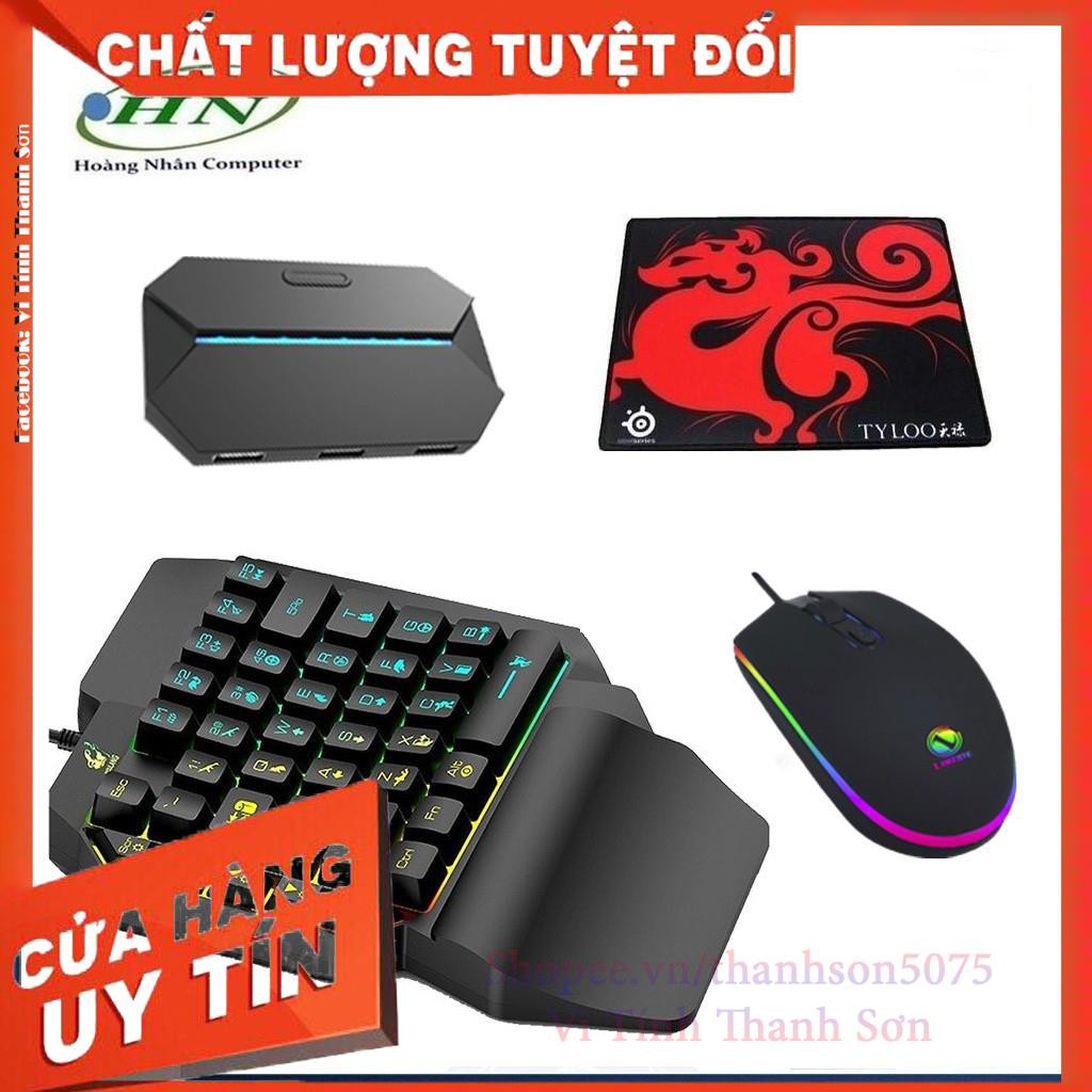 COMBO Bàn phím giả cơ FREE WOLF K15 và Bộ Chuyển Đổi FREEWOLF G6 + Chuột chuyên game LIMEIDE 007(Tặng Kèm Lót Chuột)