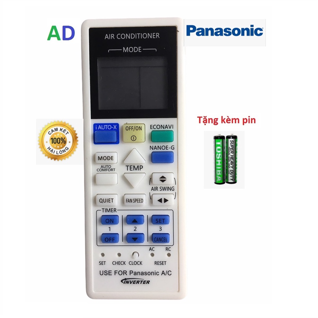 ĐIỀU KHIỂN ĐIỀU HÒA PANASONIC iAUTO-X ECONAVI INVERTER -  A75C4143- REMOTE ĐIỀU KHIỂN MÁY LẠNH PANASONIC