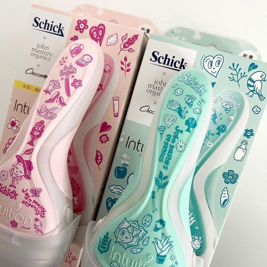 Dao Cạo 4 Lưỡi Kèm Xà Bông Schick Intuition Chocomoo Nội Địa Nhật Bản - DAO CAO RÂU KÈM XÀ PHÒNG