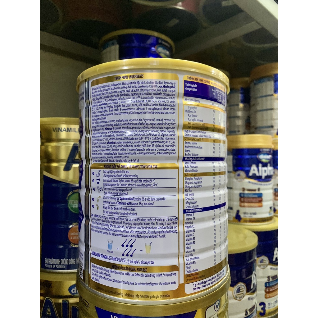 Sữa bột Optimum Gold 4 850g/ 1kg45