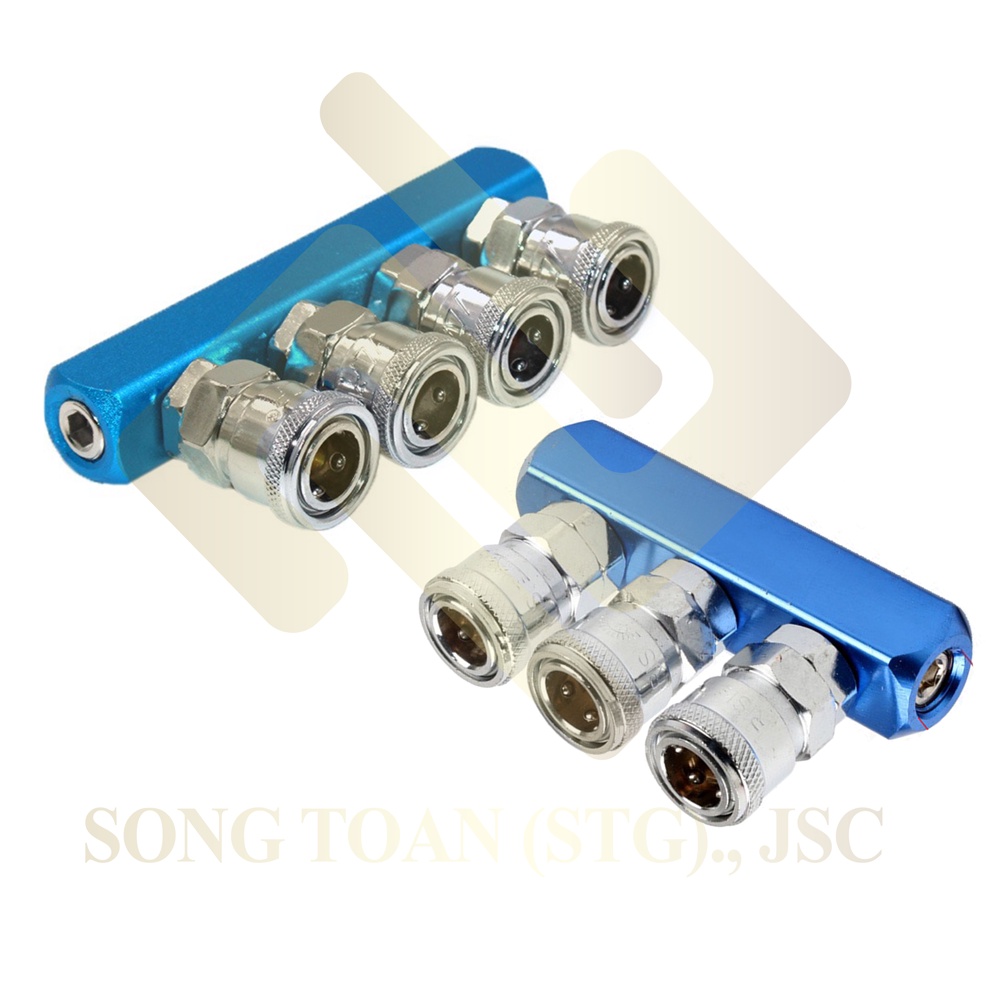 Đầu vuông chia nhánh 2 3 4 5 ren trong 13 nối nhanh trục ổ bi lắp DÂY hơi khí nén (Quick air adaptor)