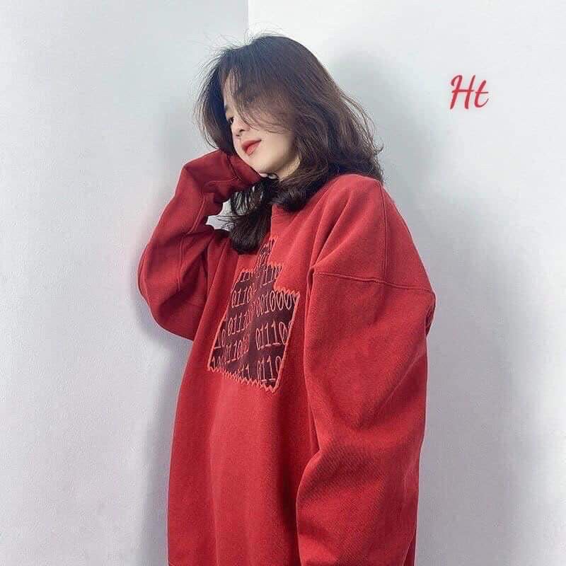 Áo sweart nỉ đỏ 1001 HT12